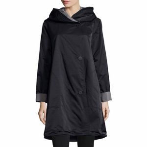 eileen fisher hooded raincoat